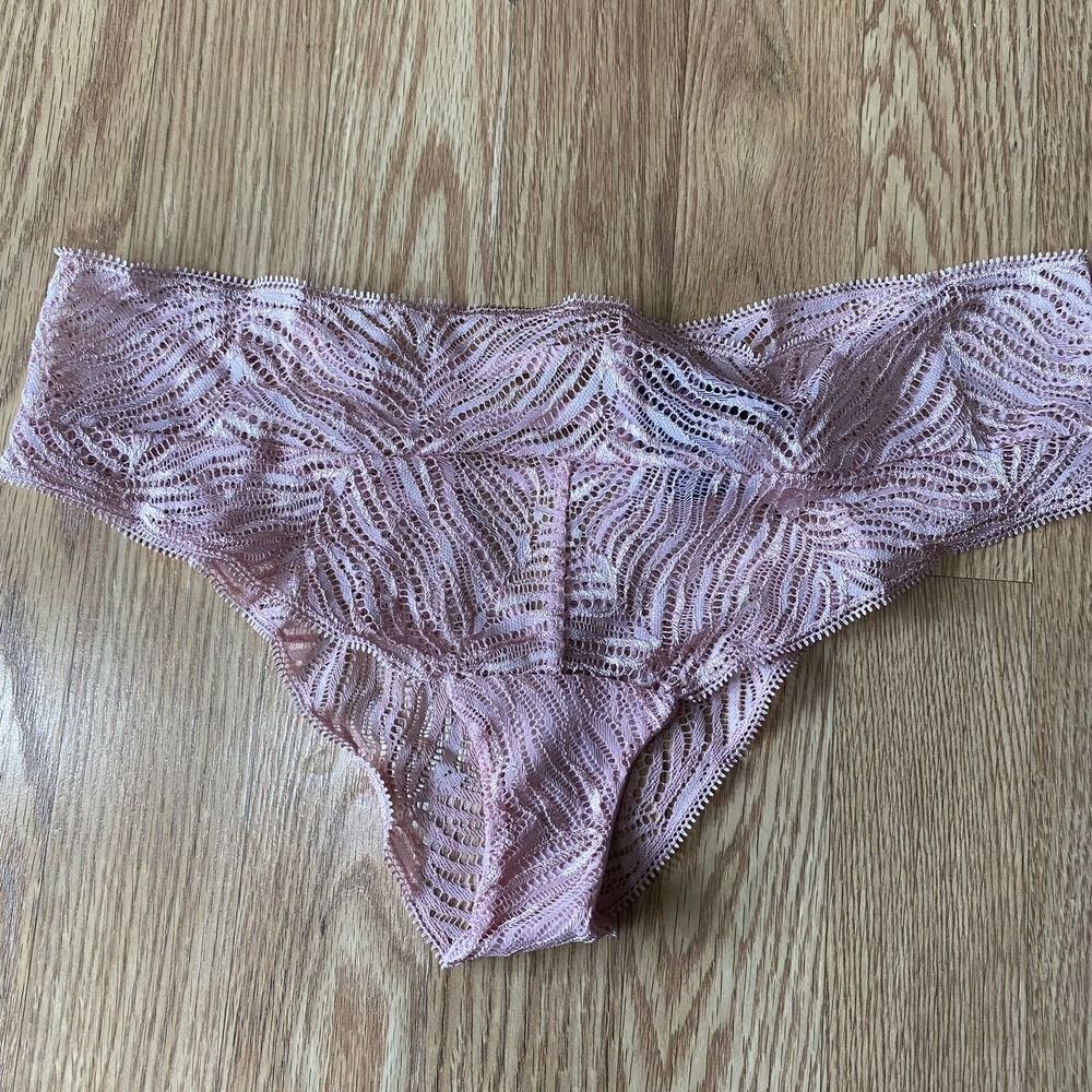 Victoria's Secret Lace Tanga Underwear with Ladder Detail Pink Large